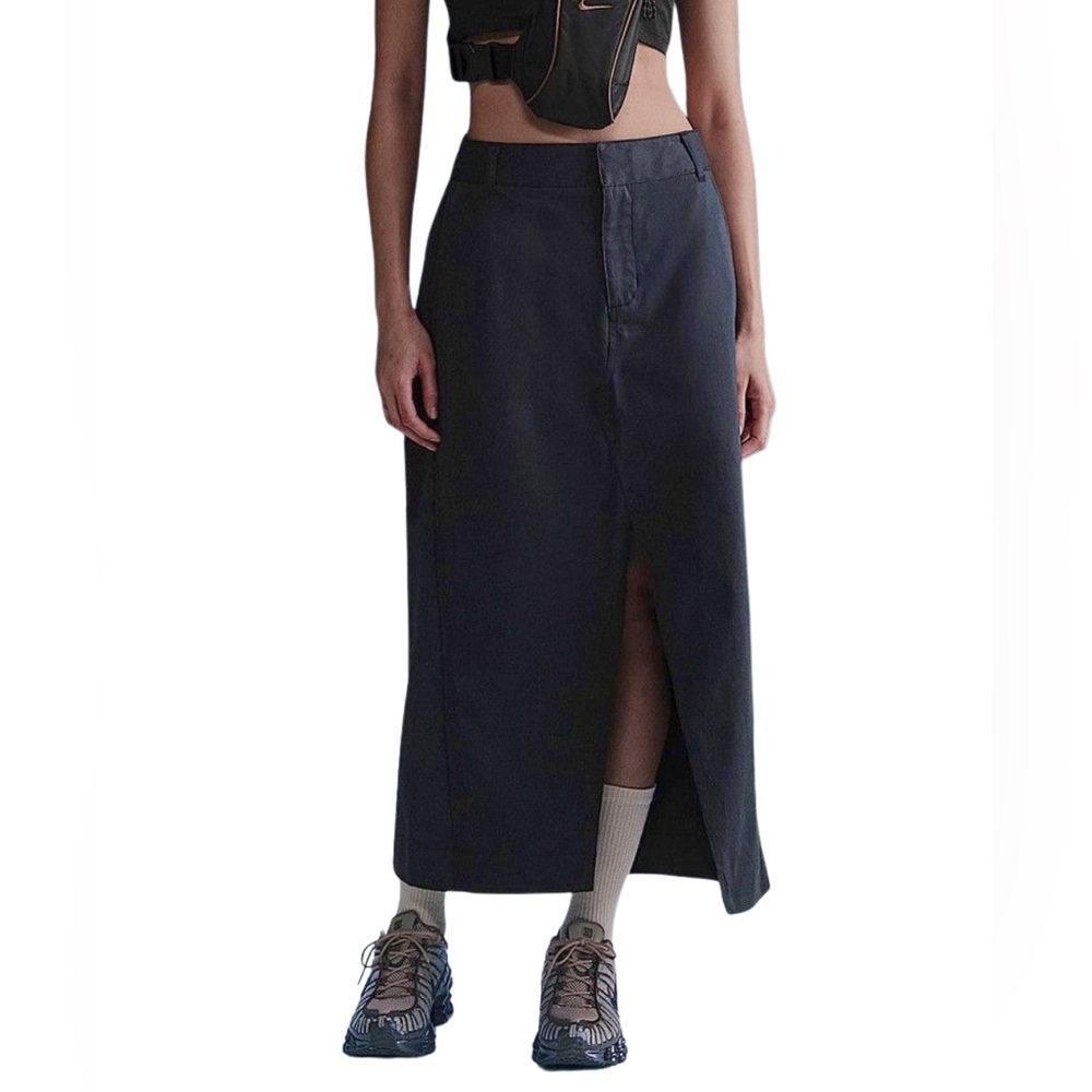Nike Sportswear Collection Twill Maxi Skirt Black S Small HQ8022-010 NWT Y2K